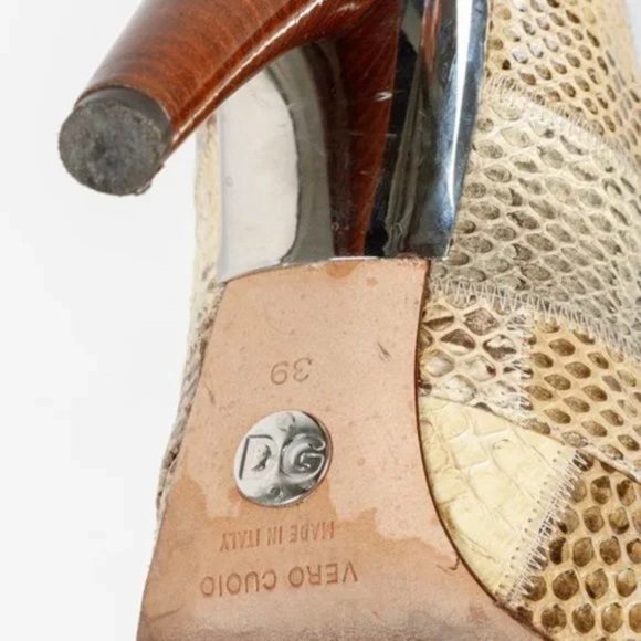 Dolce & Gabbana Alligator Peep-Toe Lace-Ups - Picture 5 of 9